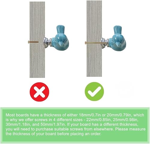 Miniatura 7 de Pomos de cerámica con forma de pájaro para puertas y cajones, pomos para muebles y cocina, tiradores para armarios con tornillos, paquete de 6