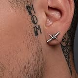  Sterling Silber Ohrstecker für Männer Ohrringe Männer Stacheldraht Ohrstecker Männer Silber Ohrring Gothic Schmuck Männer Schmuck Gothic Ohrringe Geschenk