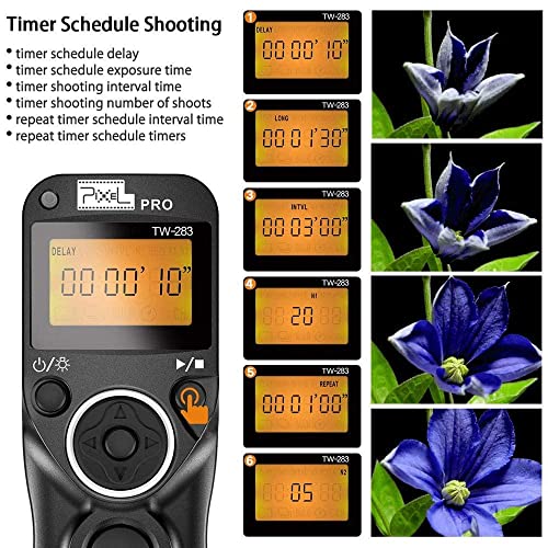 Pixel Timer Shutter Release Remote Control Tw283-Dc0/Dc2 Compatible With Nikon D850 D810 D800 D700 D500 D300 D300S D200 D40S Z7 Z6 Z5 Z50 Df D5600 D3100 D3200 D3300 D5000 D90 D7000 D7100 D7200 D7500 #TOP2