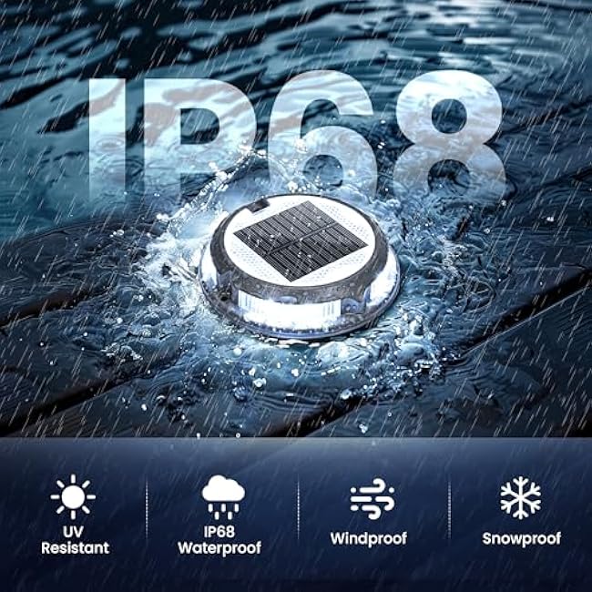 SOLPEX Solar Driveway Lights Multi-Color Deck Light Solar Pathway Lights 4 Pack