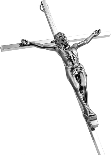 Miniatura 8 de ALDENTA Cruz de pared de crucifijo, cruces católicas de metal con Jesucristo para decoración del hogar, 10 pulgadas, cobre antiguo
