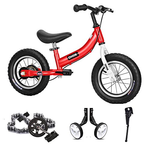 Image of Balance Bike 2 in 1 for Kids 2 3 4 5 6 7 Years Old,Balance to Pedals Bike,12 14 16 inch Kids Bike,with Pedal kit,Training Wheels,Brakes
