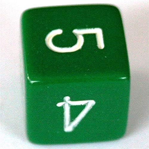Miniatura 9 de Juego de dados opacos poliédricos de 7 troqueles - verde con blanco