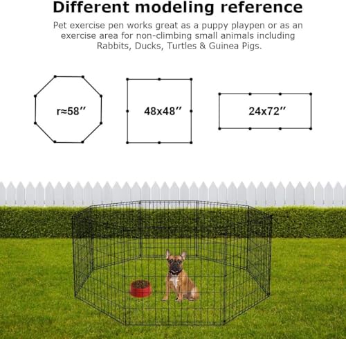 Image of BestPet | Foldable Dog Playpen | 24 Inch, 8 Panels | Metal Pet Exercise Pen