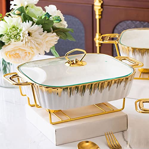 Speisenwärmer Buffetwärmer aus Keramik,Chafing Dish Warmhaltebehälter Rechaud für Catering Behälter,Speisewärmer Wärmebehälter,Buffetwärmer Speisenwärmer Warmhaltebehälter für Catering,Buffet,Party