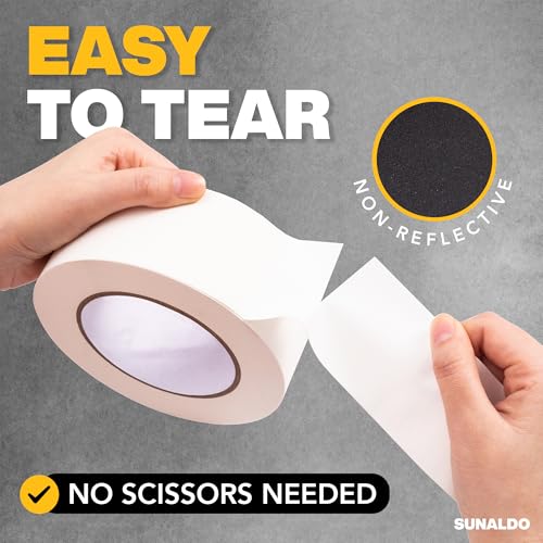 Image of Gaffers Tape Heavy Duty, Easy to Rip, Residue-Free Professional Grade Floor Tape for Electrical Cords, Matte Finish Non Reflective, Weather Resistant (1, White, 2 inch x 30 Yards)