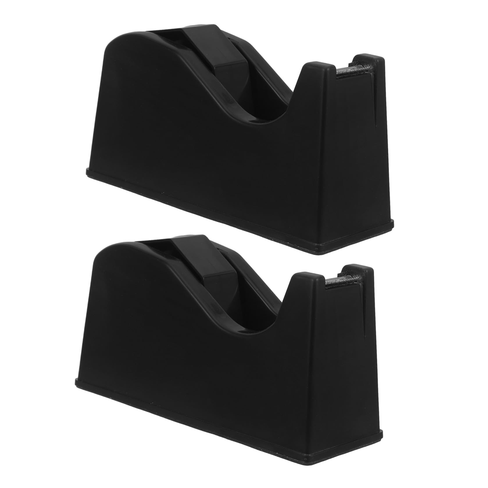 Baluue Dispenser Nastro Adesivo 2 Pezzi Nero con Base Antiscivolo per Pezzi Piccoli e Grandi per Forniture Artigianali e Ambiente Lavorativo