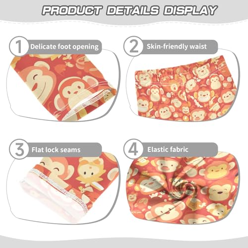 KLL Monkey Red Toddler Girls Legging Stretch Full Length Pants Sports3