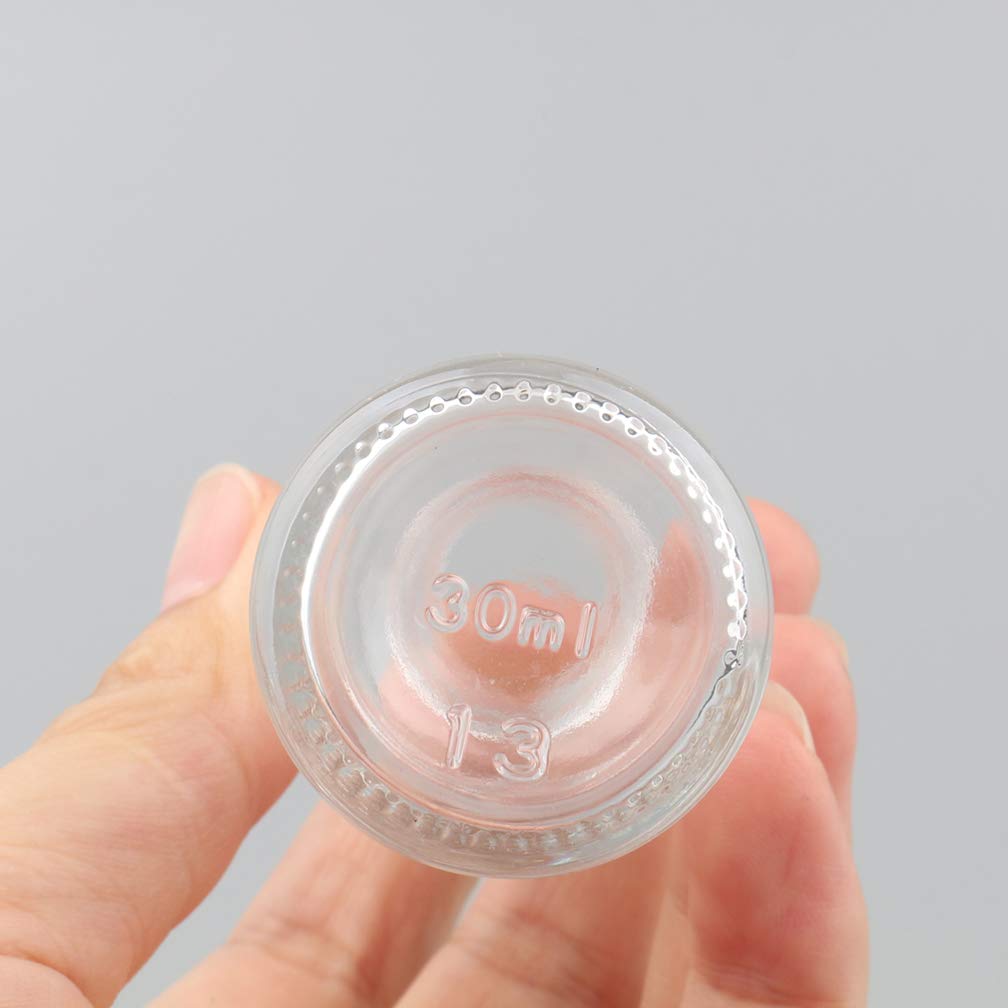 24 Stück Leer 100ml Braunglas Flasche mit Tropfmontur Originalitätsverschluss, Tropfflasche Klar mit Weiß Schraubverschluss Glasflaschen für Ätherisches Öle Essenzen Aromatherapie