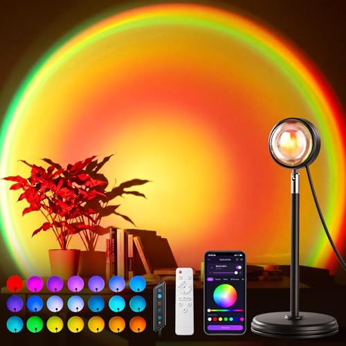 EVELLHPP Sunset Lamp Projector with App Control & 180° Rotation
