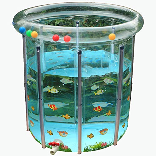 YHDD Alloy bracket 2 with transparent painted baby swimming pool children's bath barrel adjustable height Water saving and environmentally friendly and easy to store (80 * 80cm)