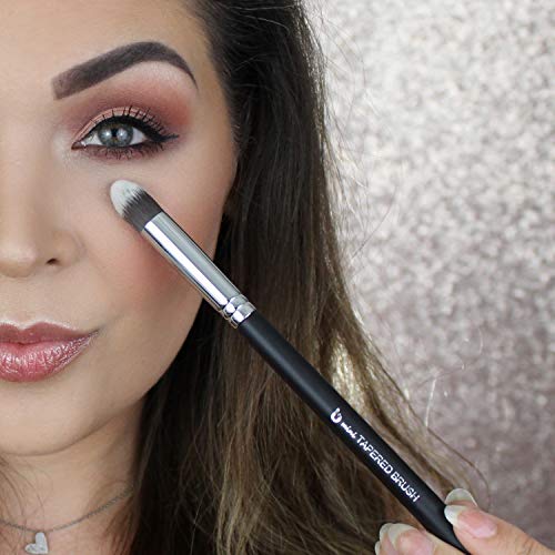 Kabuki Concealer Brush Under Eye - Beauty Junkees Mini Tapered Blending Makeup Brushes For Undereye Blender Buffer With Liquid Cream Powder Eyeshadow Cosmetics, Dense, Vegan Synthetic #TOP4
