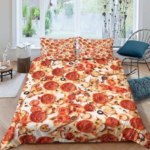 Housse de couette pizza grand format pour éviter les couettes qui glissent