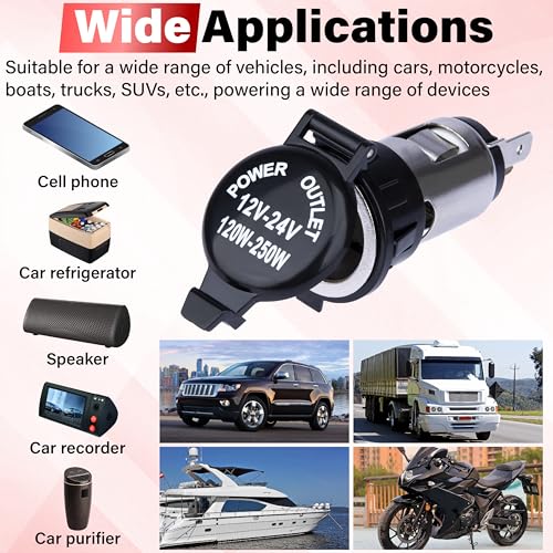 Image of 2 PCS Car Cigarette Lighter Socket, Cigarette Lighter Replacement