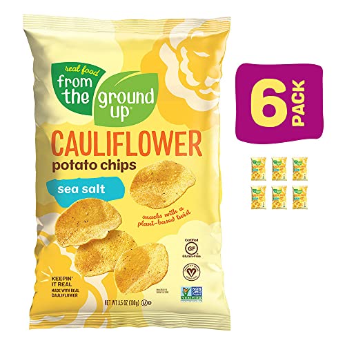 Real Food From The Ground Up Cauliflower Chips - 6 Pack Snack Bags (Sea Salt, 6 Pack) - Thumbnail 2