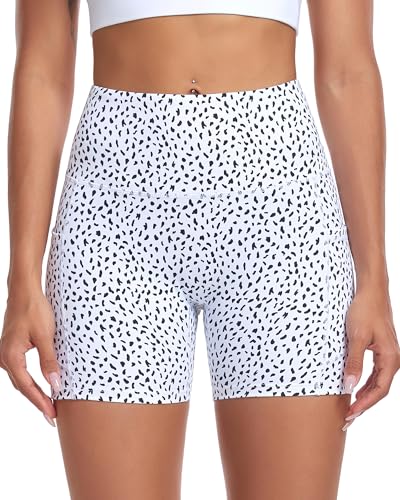 Womens High Waisted Biker Shorts with Pockets for Athletic Yoga Gym Running Workout Summer3