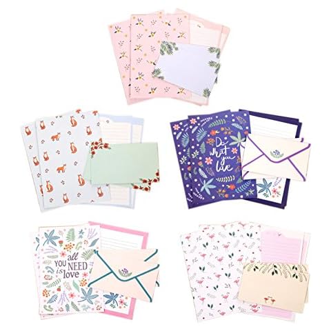 IMagicoo 48 Cute Lovely Writing Stationery Paper Letter Set with 24 Envelope/Envelope Seal Sticker (8) Cover