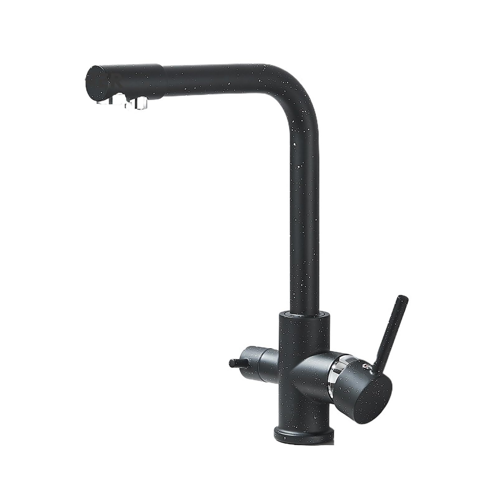Water Filter Faucet Kitchen Faucet Drinking Water Tap Rotatable Water Purification Feature Taps for Kitchen Sink Mixer Cranes(Black with Dot)