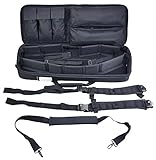 Explorer Mojo Tactical Rifle Case – AR15 Case with Pockets for Magazines, Pistols, Rifle Accessories, Police & Military Gear – Backpack or Shoulder Gun Carrying Bag for Paintball, Airsoft, More, Black , 28 x 11 x 6.5-Inch