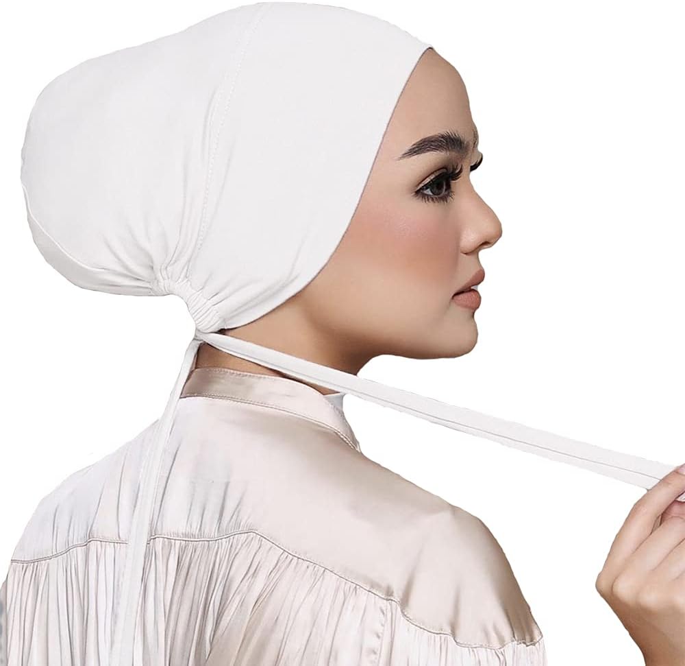 HophorWomen Under Scarf Hat Hijab Cap Islamic Muslim Under Scarf Hijab Cap with Tie-Back Closure