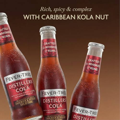 Image of Fever-Tree Distillers Cola - Premium Soda Mixer for Cocktails and Mocktails, 6.8 fl oz Bottles, Pack of 4 - Naturally Sourced, Non-GMO
