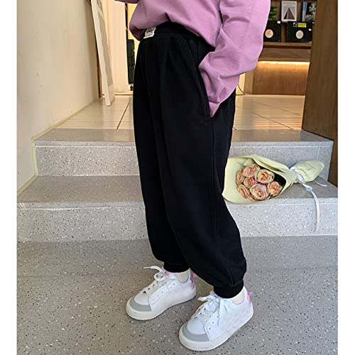 Girls Fleece Sweatpants Casual Fashion Active Jogger Pants Fall Winter Elastic Waist Trousers3