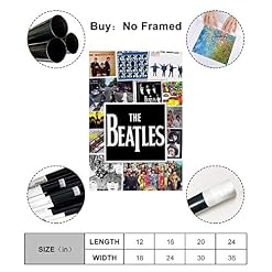 XYDD Couverture de l’album Beatles Poster décoratif Peinture sur toile Art mural Salon Posters Chambre 50 x 75 cm - Les Beatles, Paul McCartney, John Lennon, RIngo Starr, George Harrison XYDD Couverture de l'album Beatles Poster décoratif Peinture sur toile Art mural Salon Posters Chambre 50 x 75 cm – Image 2