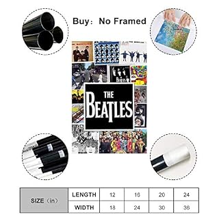 XYDD Couverture de l’album Beatles Poster décoratif Peinture sur toile Art mural Salon Posters Chambre 50 x 75 cm - Les Beatles, Paul McCartney, John Lennon, RIngo Starr, George Harrison XYDD Couverture de l'album Beatles Poster décoratif Peinture sur toile Art mural Salon Posters Chambre 50 x 75 cm – Image 2