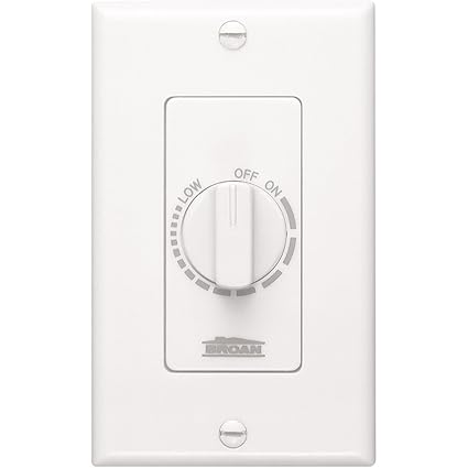 NuTone 57W Variable Speed Wall Control for Ventilation Fans, White