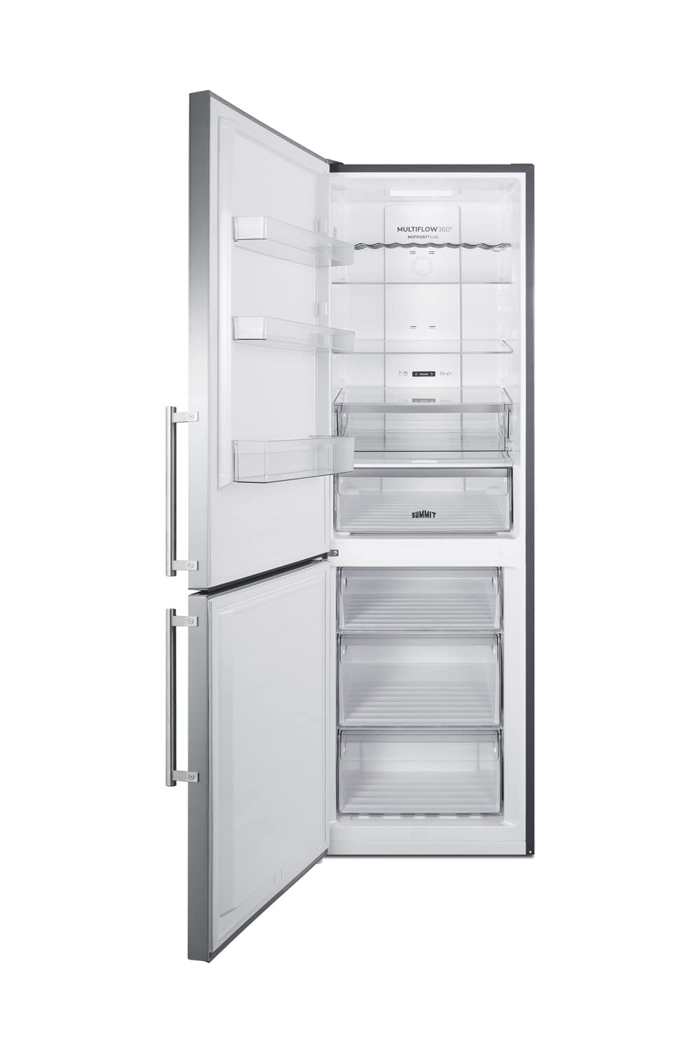 Summit Appliance Ffbf249ss2lhd 24" Wide Bottom Freezer Refrigerator; Stainless Steel Doors; 10.6 Cu.Ft Capacity; Open Door Alarm; Digital Thermostats; Frost-Free/Automatic, Child Lock on Fridge.com - View 5
