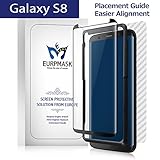 EURPMASK Case Friendly Tempered Glass[Hassle Free Application]Samsung Galaxy S8 (5.8”) Screen Protector,[Easy to Install][Bubble Free][Anti-Scratch] with A Free Back Cover[Black]