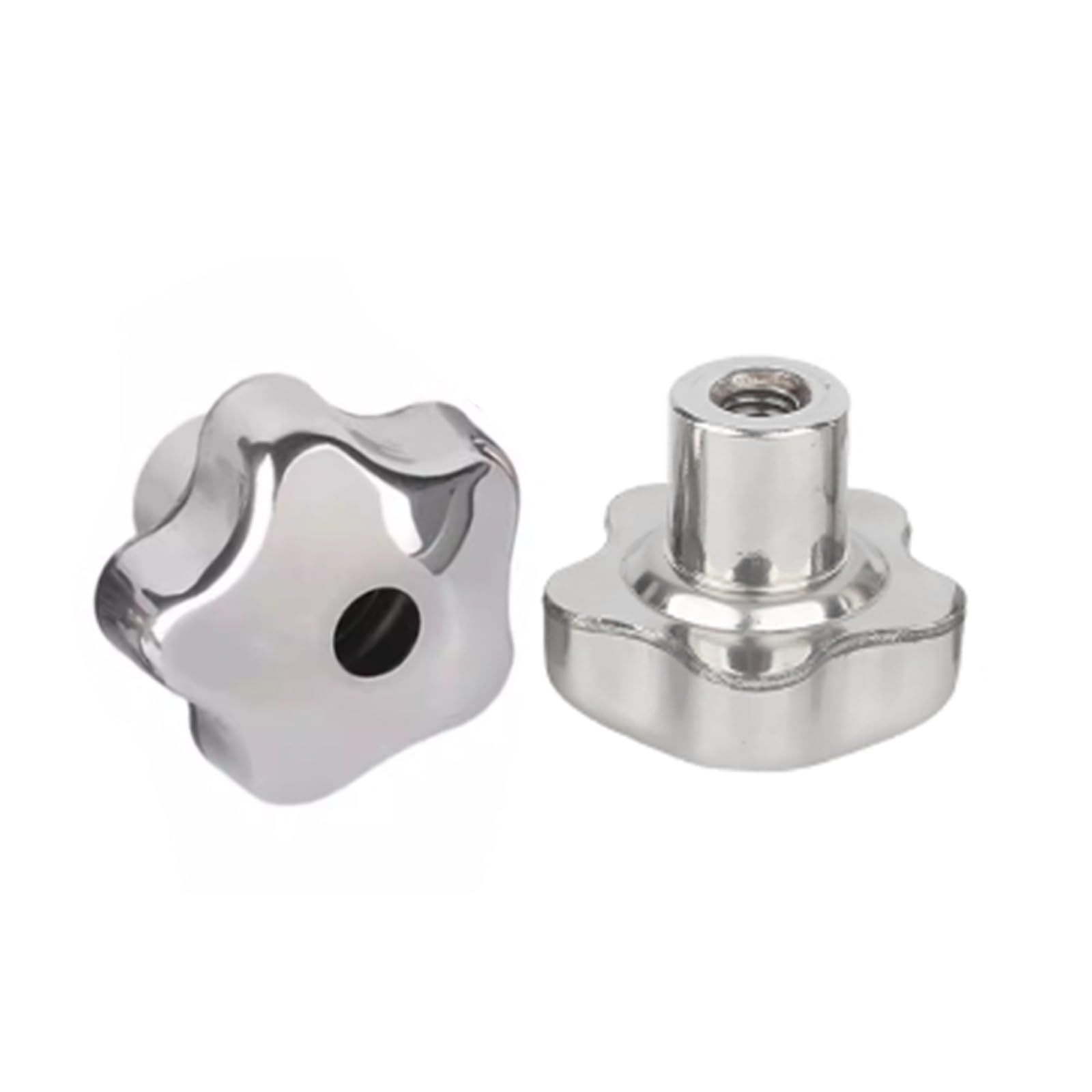 OZXZH 304 Stainless Steel Through Hole/Blind Hole Bakelite Hand Knob Head Thumb Nut Plum Handle Star M6 M8 M10 M12 M14-M20(Through Hole,M10xD48mm-1pcs)