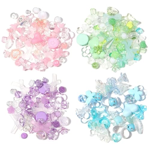 EnixwH 200 Piezas Beads Acrílicas De Colores, Abalorios para Hacer Pulseras, Kit para Hacer Pulseras, Cuentas De Colores para Enhebrar, para Joyas, Manualidades, Collares, Adornos, Colgantes