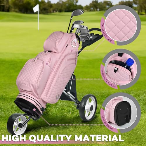Luxury PU Leather Golf Cart Bag