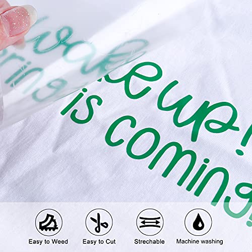 Caregy Heat Transfer Vinyl Htv Iron On Vinyl For T-Shirts 12 Inches By 20 Feet Roll (Green) #TOP4