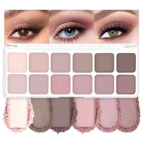 AMY'S DIARY 12Color Light Pink Purple Eyeshadow Palette, Long-Lasting, and Highly Pigmented. Elevate Your Eye Makeup– Unleash Your Unique Style (08#)