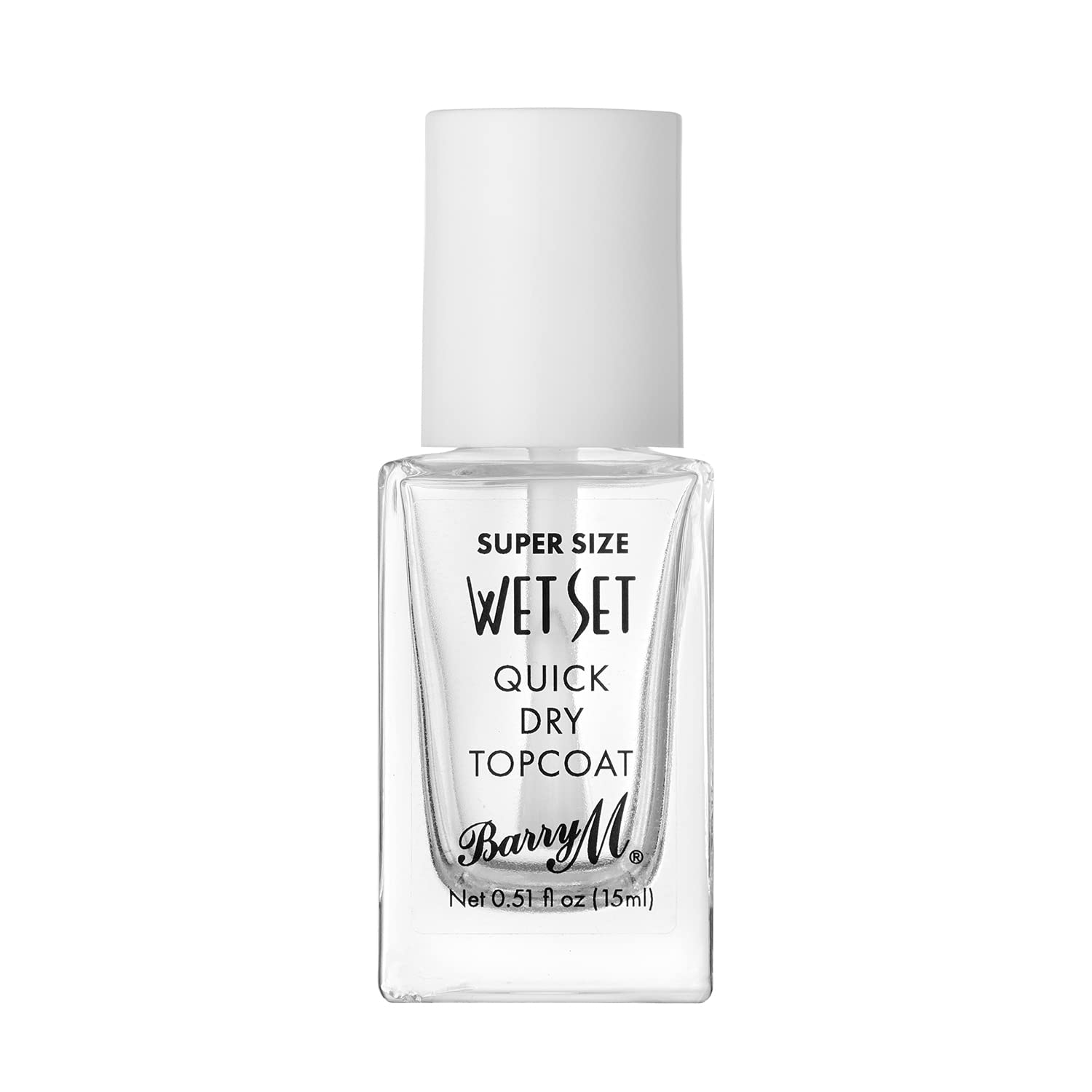 Barry MSuper Size Wet Set Quick Dry Topcoat Nail Polish, Clear, Size 15ml