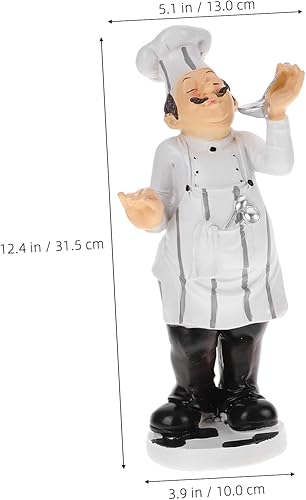 Vista 6 de BESPORTBLE Modelo de chef Adornos Italianos Decoración Estatua de Resina Estatua Decoración de Cocina Chefs Artículo Decorativo