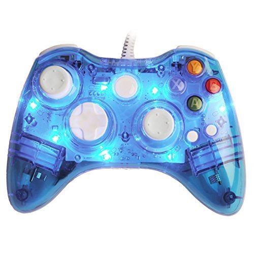 USB Wired Afterglow Blue Game Pad Controller Gamepad Joypad For Microsoft Xbox 360, xbox360, Windows 7, Windows 8