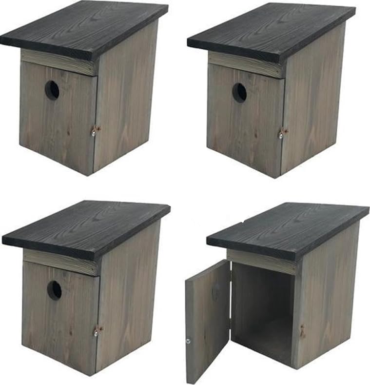 Vogelhaus 21 x 19 x 25 cm – Nistkasten für Meisen, Holz, FSC-Zertifiziert, mit Zugangstür und Futterpaket