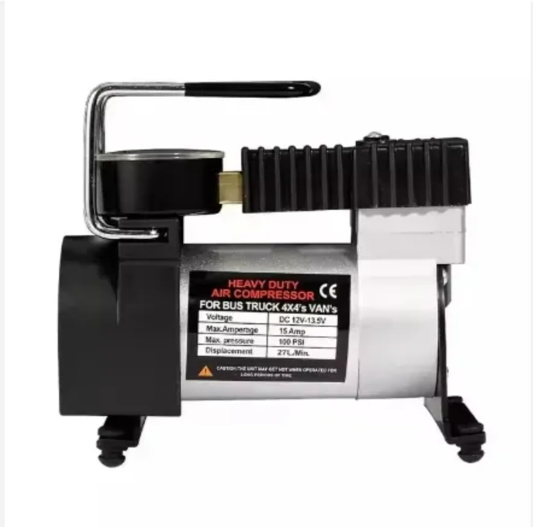 Fashion Air Pump,Car Pump Heavy Duty Metal Electric Car Compressor with Pressure Gauge, 12V DC Portable Tyre Inflator for Car, Trucks, Bus, Bike, Auto & Van, Single, 35 Liters Per Minute(m1)-image-37