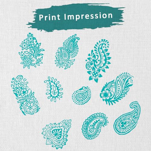 Image of Wooden Printing Stamps - Blocks for Printing Saree Border /Dresses /Craft Card Making /Scrapbook /Clay Pottery (Set of 10) HASHCART