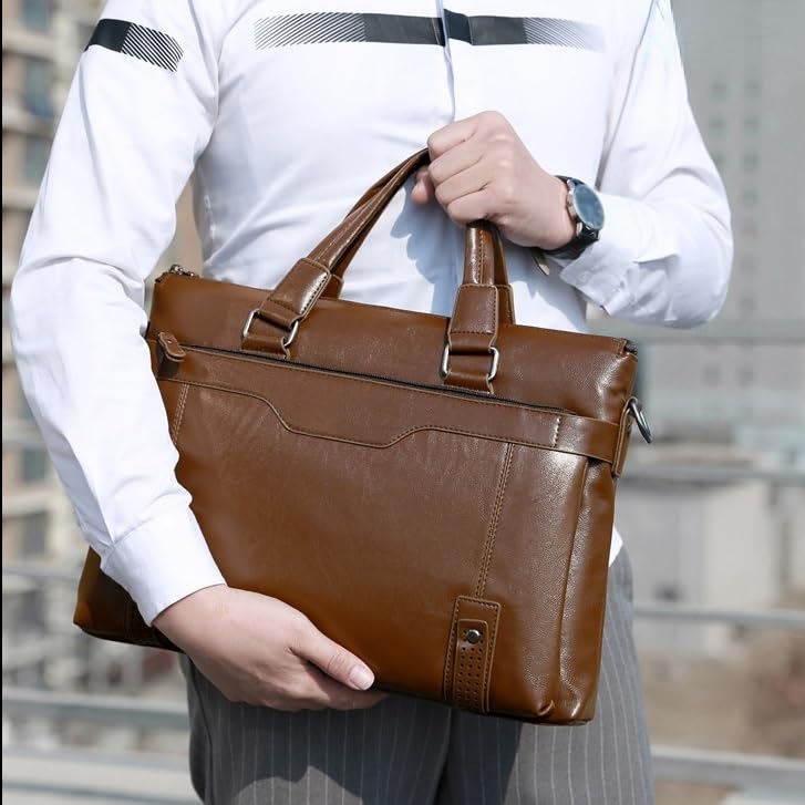 JSEIAJB Men's Briefcase Bag BusinessDocument Bags Luxury Man Bag Travel Suitcase Wallet3