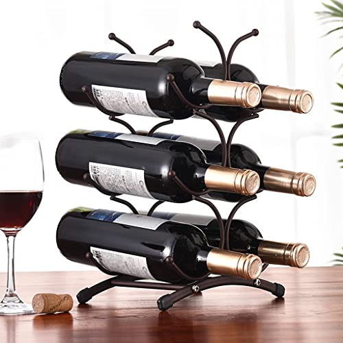 Soporte para 6 botellas de vino, metálico miniatura 6