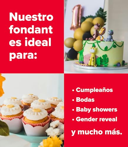 Miniatura 6 de Dekora - Pasta De Azúcar Fondant Blanco Para Tartas, Galletas, Cupcakes - Elástico Y Fácil De Trabajar - Modelado Fácil - Sin Gluten, Halal Y Kosher - 250 G