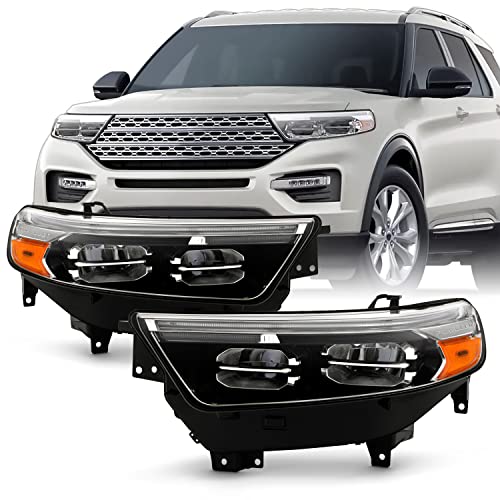 AKKON - Fit 2020 2021 2022 Ford Explorer XLT/Limited non-Adaptive Full LED w/DRL Headlight OE Style One Set