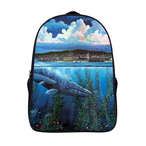 Sac à dos scolaire baleine : le grand sac d'école cool des ados pour le collège et les sorties