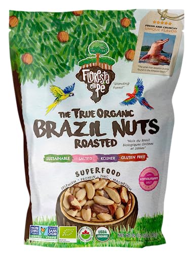 The True Organic Premium Brazil Nuts (32oz - 2lbs) Roasted & Himalayan Salt | Kosher | Non-Gmo | Certified Organic | No Oil | Fresh | Vegan | Gluten Free | Keto and Paleo Friendly | Sustainably Harvested