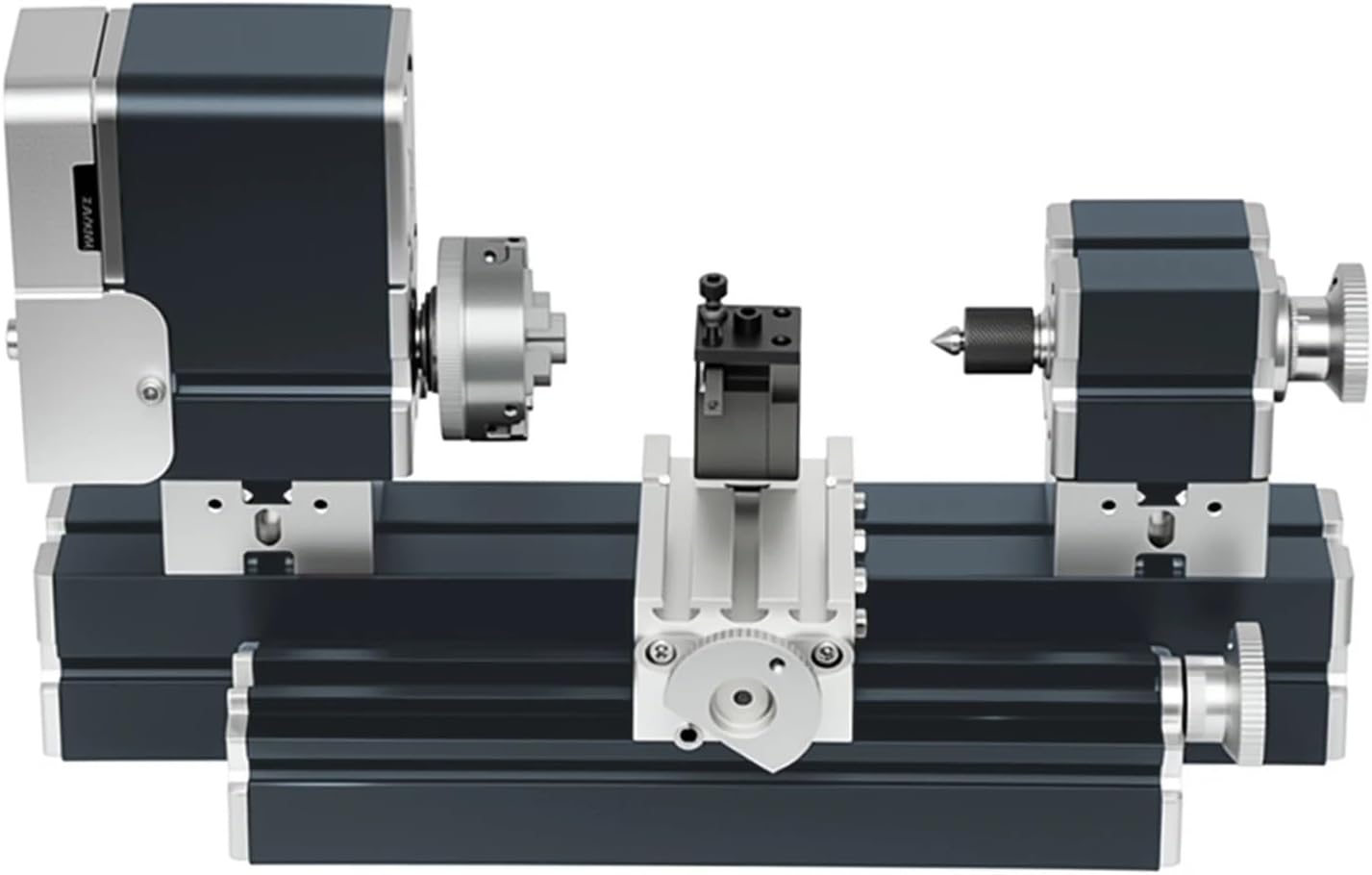 Enhanced Miniature Metal Lathe 50mm Center Electroplated Heighten Mini DIY Lathe for Processing Aluminum,Wood, Plastic Materials