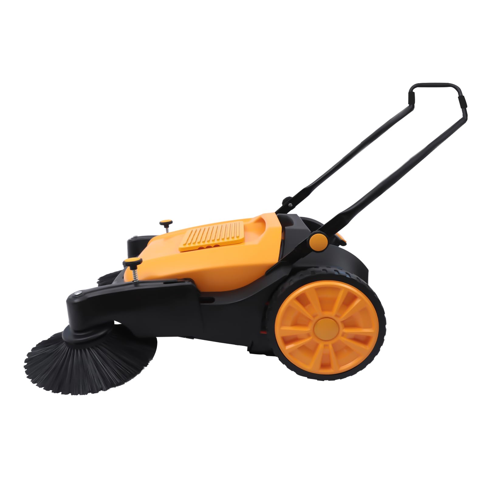 Spazzatrice manuale 105 cm, 3680 m²/h, ecologica e silenziosa, contenitore per polvere da 55 l, manico regolabile, per cortile, officina, strada e magazzino